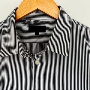 A.P.C. Black Striped Button Down Medium
